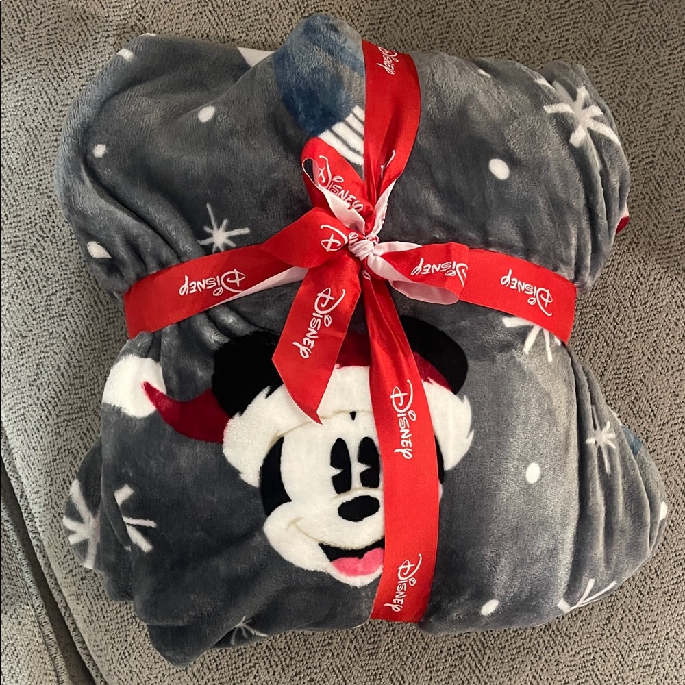 Disney Gray and Red Mickey Mouse Throw